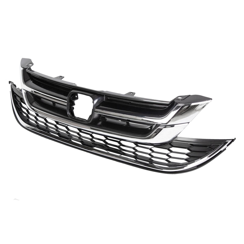 DURAFORCE Front Hood Bumper Upper Grill Mesh Grille Chrome For Honda CRV CR-V 2010-2011