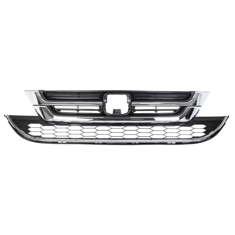 DURAFORCE Front Hood Bumper Upper Grill Mesh Grille Chrome For Honda CRV CR-V 2010-2011