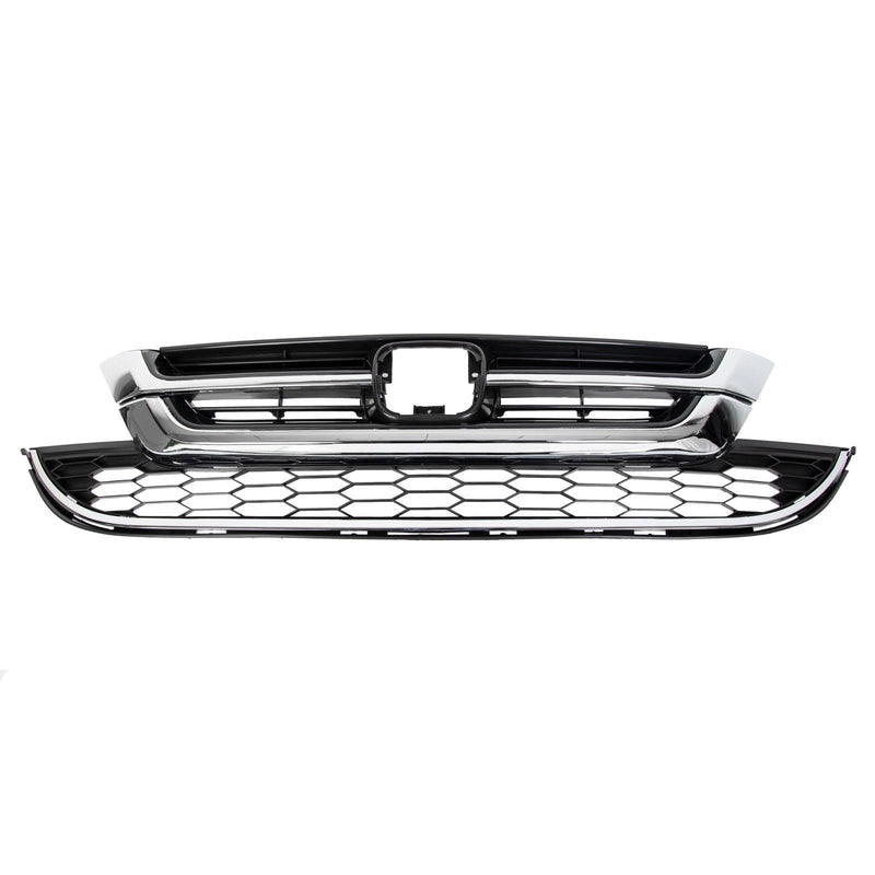 DURAFORCE Front Hood Bumper Upper Grill Mesh Grille Chrome For Honda CRV CR-V 2010-2011
