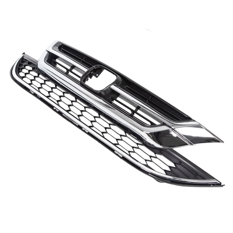 DURAFORCE Front Hood Bumper Upper Grill Mesh Grille Chrome For Honda CRV CR-V 2010-2011