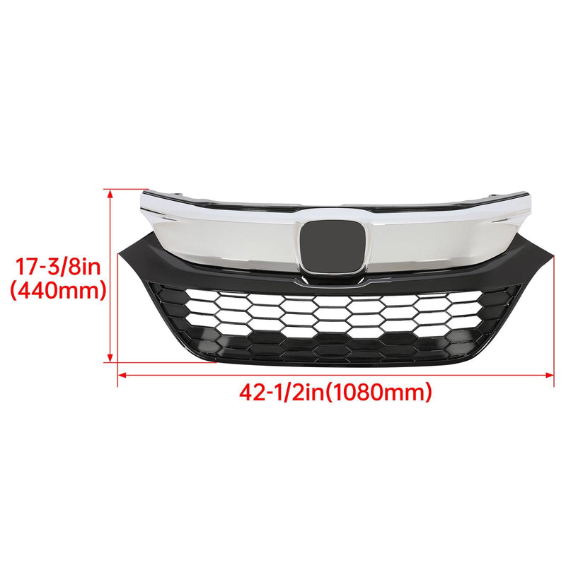 DURAFORCE For Honda HR-V HRV 2019-2022 2021 Front Bumper Upper Grille Grill Black + Chrome