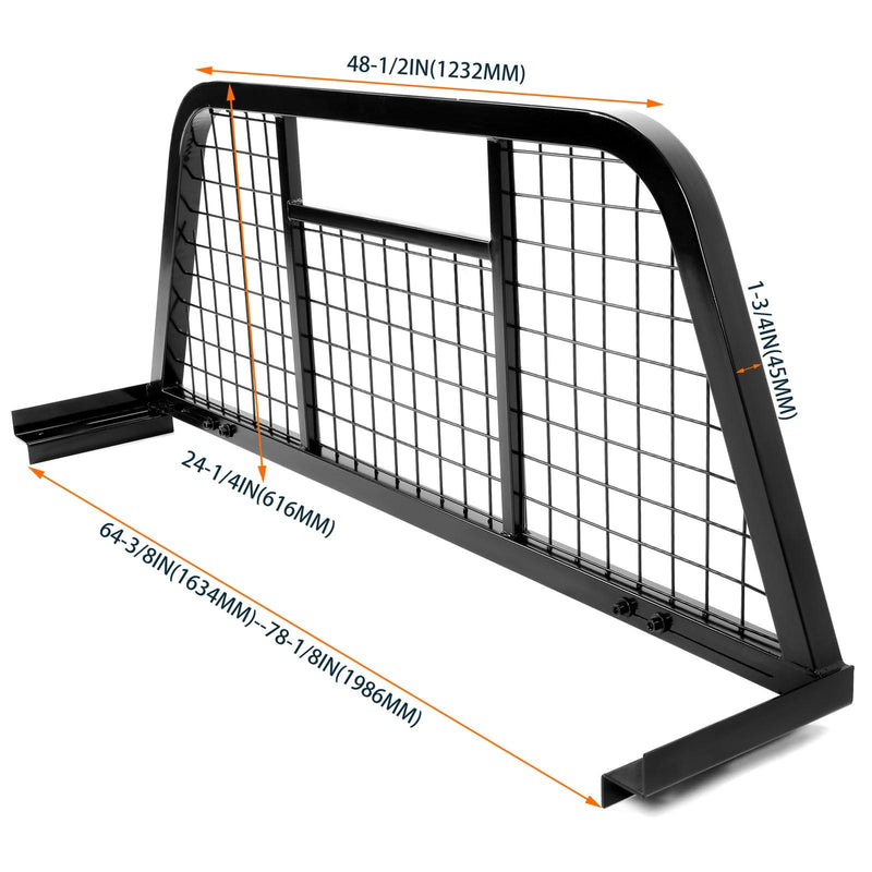 DURAFORCE Extendable Steel Headache Rack Universal design Fit full-size pickup truck