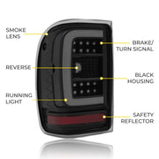 DURAFORCE For Ford Ranger 2001-2011 Black Housing Smoke Lens Tail Lights LED C Light Bar