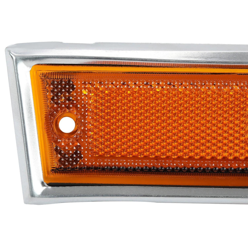 DURAFORCE Fit For 81-91 GMC Chevy Pickup Truck Pair Front Side Marker Lights Amber Lens