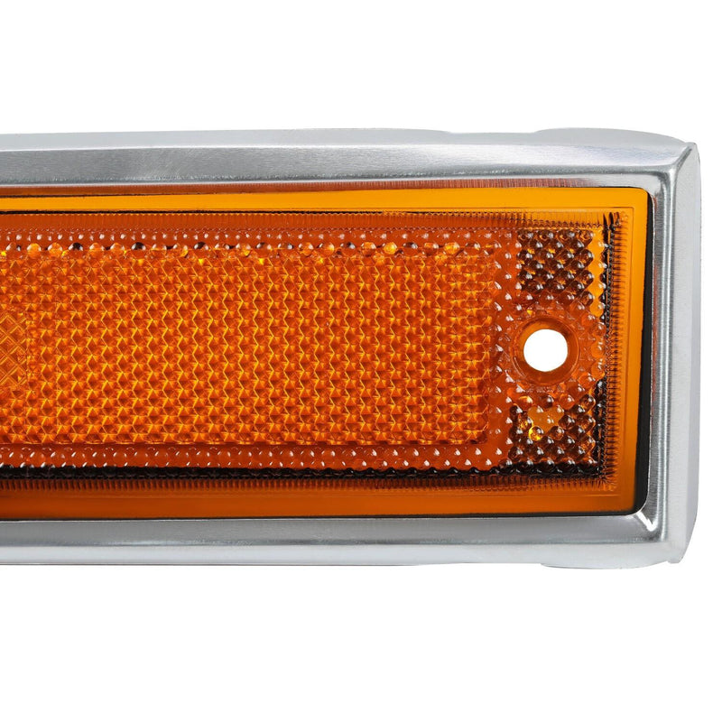 DURAFORCE Fit For 81-91 GMC Chevy Pickup Truck Pair Front Side Marker Lights Amber Lens