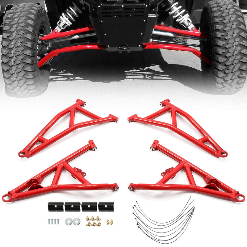 DURAFORCE Red High Clearance Steel Front A Arms for 2014+ Polaris RZR XP Turbo / 4 1000