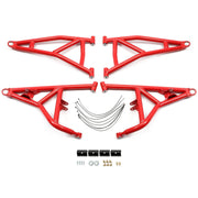 DURAFORCE Red High Clearance Steel Front A Arms for 2014+ Polaris RZR XP Turbo / 4 1000