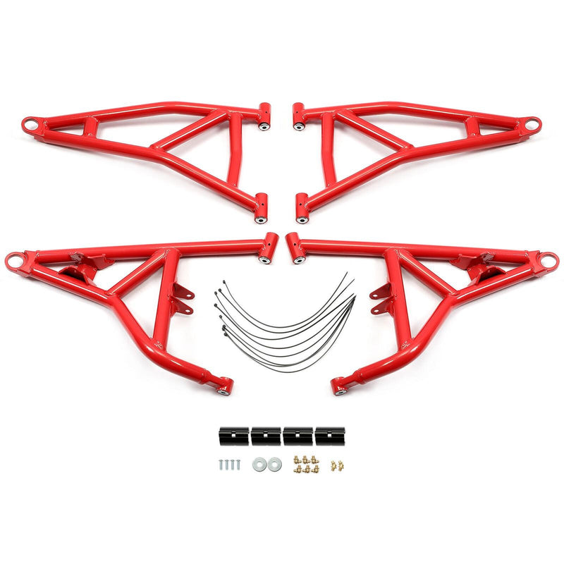 DURAFORCE Red High Clearance Steel Front A Arms for 2014+ Polaris RZR XP Turbo / 4 1000