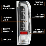 DURAFORCE For 1990-1997 Ford F150 F250 F350 Bronco LH & RH Tail Lights Brake Lamps LED