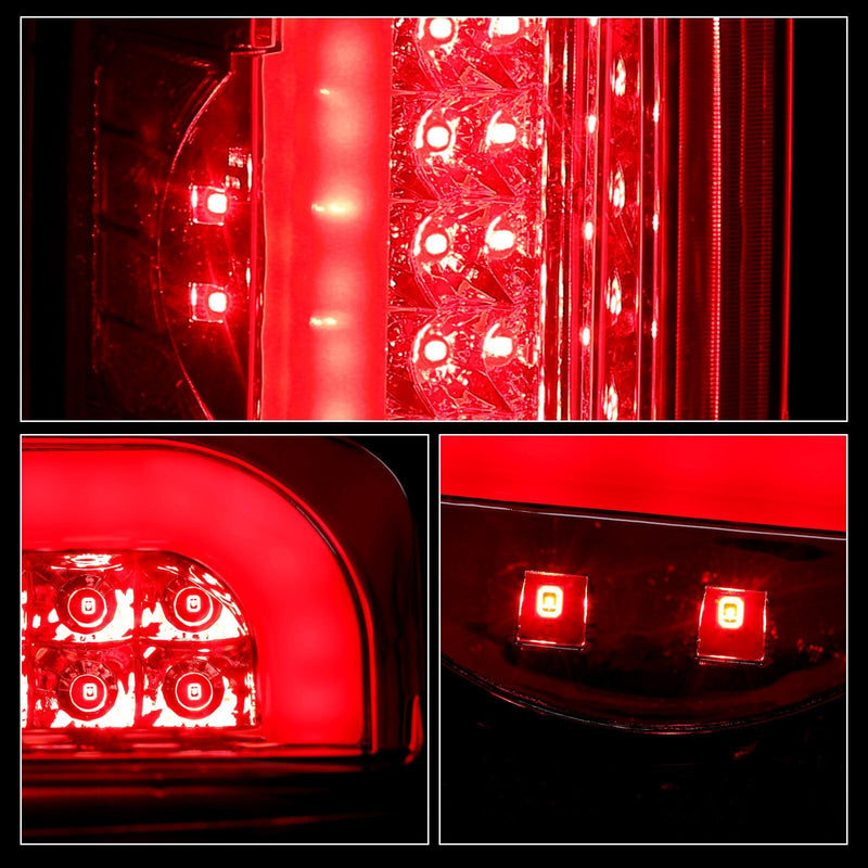 DURAFORCE For 1990-1997 Ford F150 F250 F350 Bronco LH & RH Tail Lights Brake Lamps LED