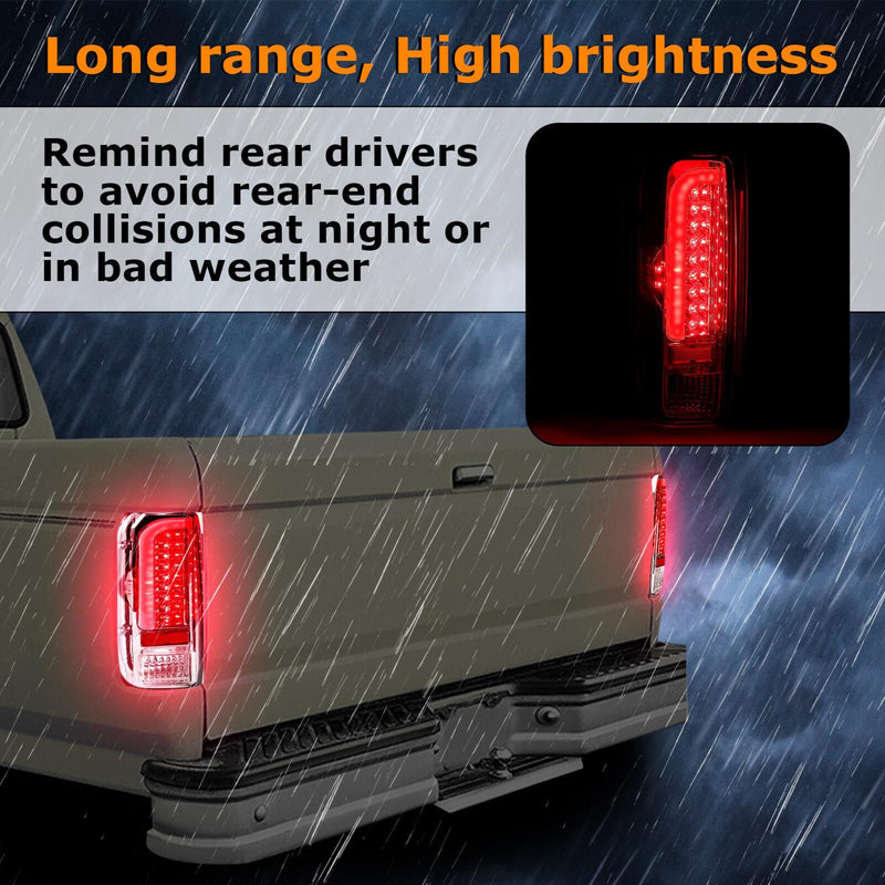 DURAFORCE For 1990-1997 Ford F150 F250 F350 Bronco LH & RH Tail Lights Brake Lamps LED