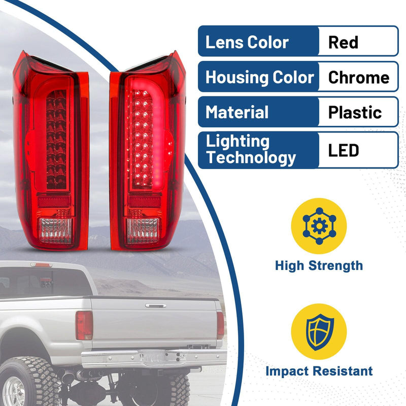 DURAFORCE LED Tail Lights Rear Brake Lamps For 90-97 96 Ford F150 F250 F350 Bronco Pair
