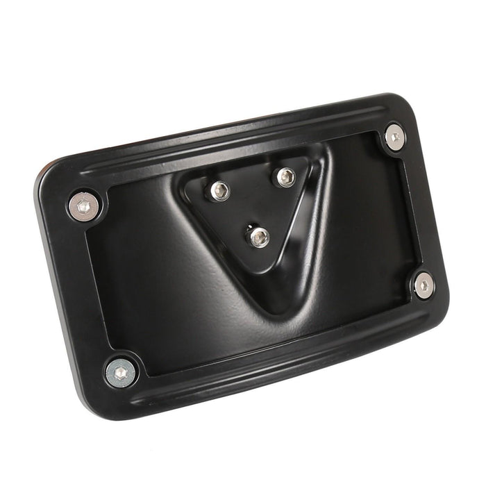 DURAFORCE 3 Hole Curved Laydown License Plate Mount Bracket w/Frame For Harley Dyna XL
