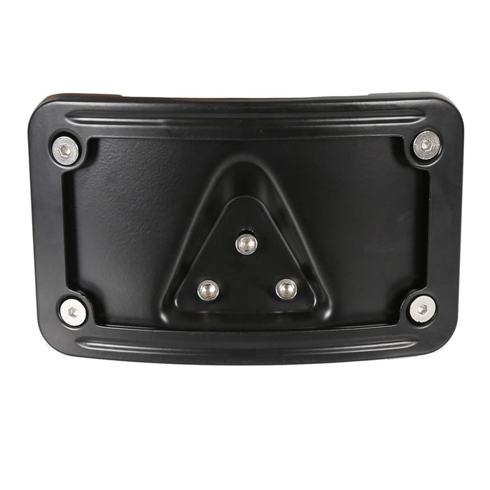 DURAFORCE 3 Hole Curved Laydown License Plate Mount Bracket w/Frame For Harley Dyna XL