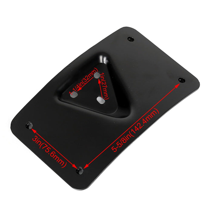 DURAFORCE 3 Hole Curved Laydown License Plate Mount Bracket w/Frame For Harley Dyna XL