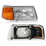 DURAFORCE Pair Clear Headlamps+Corner Lights+Bezels w/Bulbs For Peterbilt 375 385 Trucks