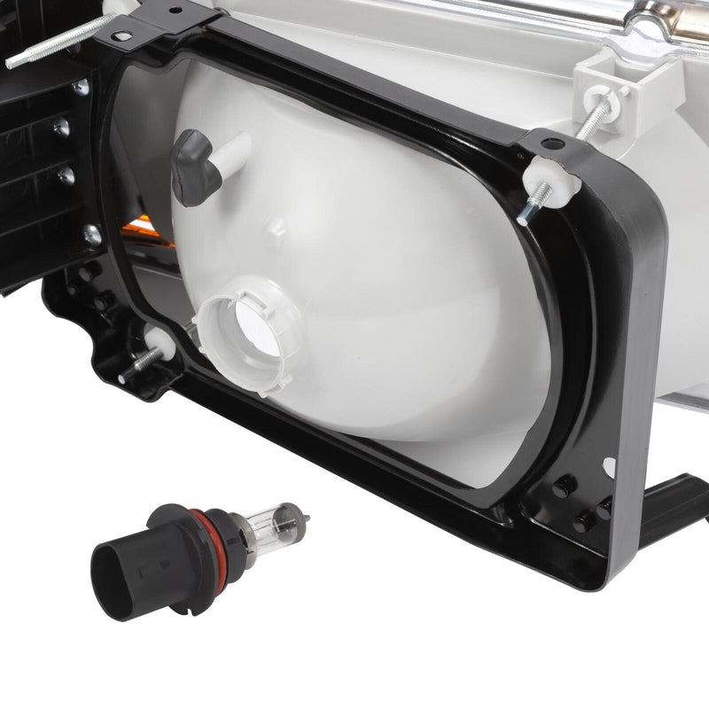 DURAFORCE Pair Clear Headlamps+Corner Lights+Bezels w/Bulbs For Peterbilt 375 385 Trucks
