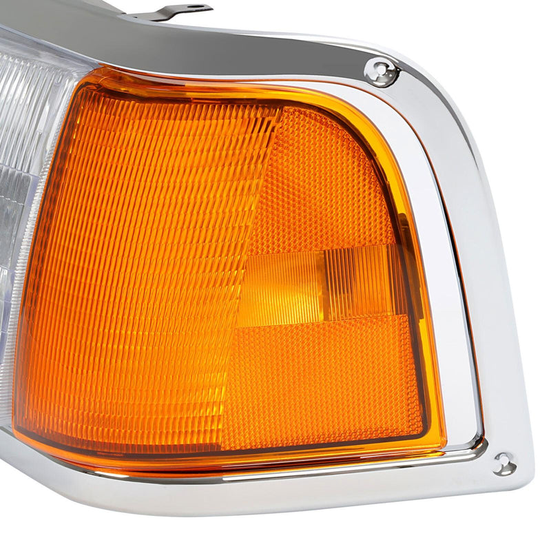 DURAFORCE Pair Clear Headlamps+Corner Lights+Bezels w/Bulbs For Peterbilt 375 385 Trucks