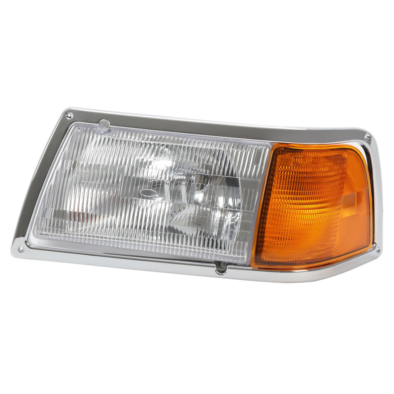 DURAFORCE Pair Clear Headlamps+Corner Lights+Bezels w/Bulbs For Peterbilt 375 385 Trucks