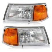 DURAFORCE Pair Clear Headlamps+Corner Lights+Bezels w/Bulbs For Peterbilt 375 385 Trucks