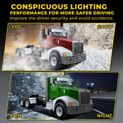 DURAFORCE Pair Clear Headlamps+Corner Lights+Bezels w/Bulbs For Peterbilt 375 385 Trucks