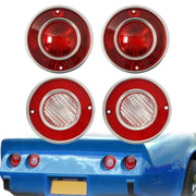 DURAFORCE 4PCS Tail Lights and Backup Lights Lamps Fit For Chevrolet Corvette C3 1975-1979