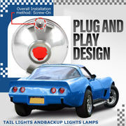 DURAFORCE 4PCS Tail Lights and Backup Lights Lamps Fit For Chevrolet Corvette C3 1975-1979