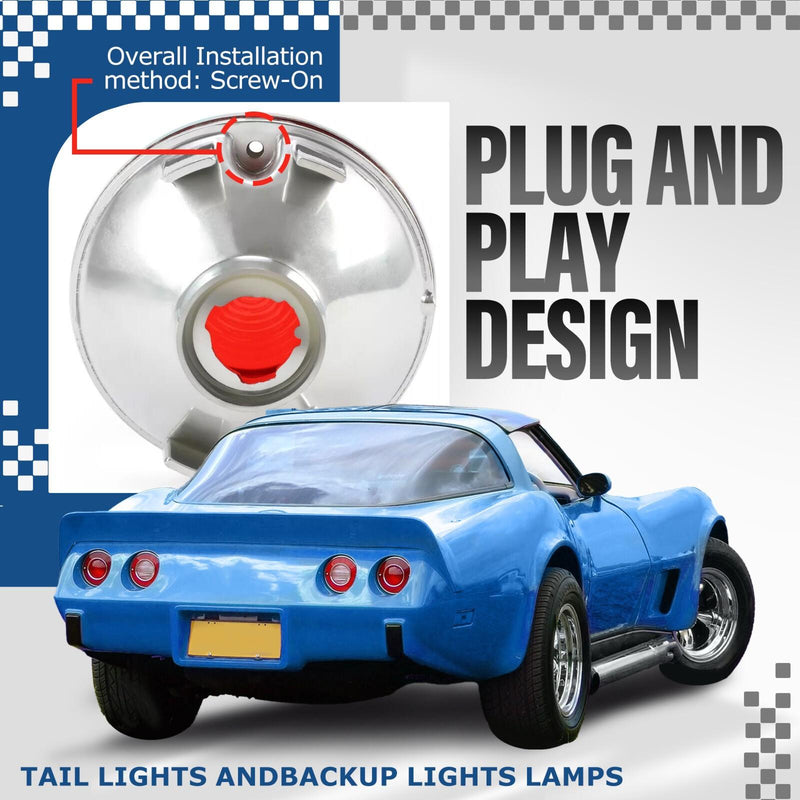 DURAFORCE 4PCS Tail Lights and Backup Lights Lamps Fit For Chevrolet Corvette C3 1975-1979