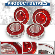 DURAFORCE 4PCS Tail Lights and Backup Lights Lamps Fit For Chevrolet Corvette C3 1975-1979