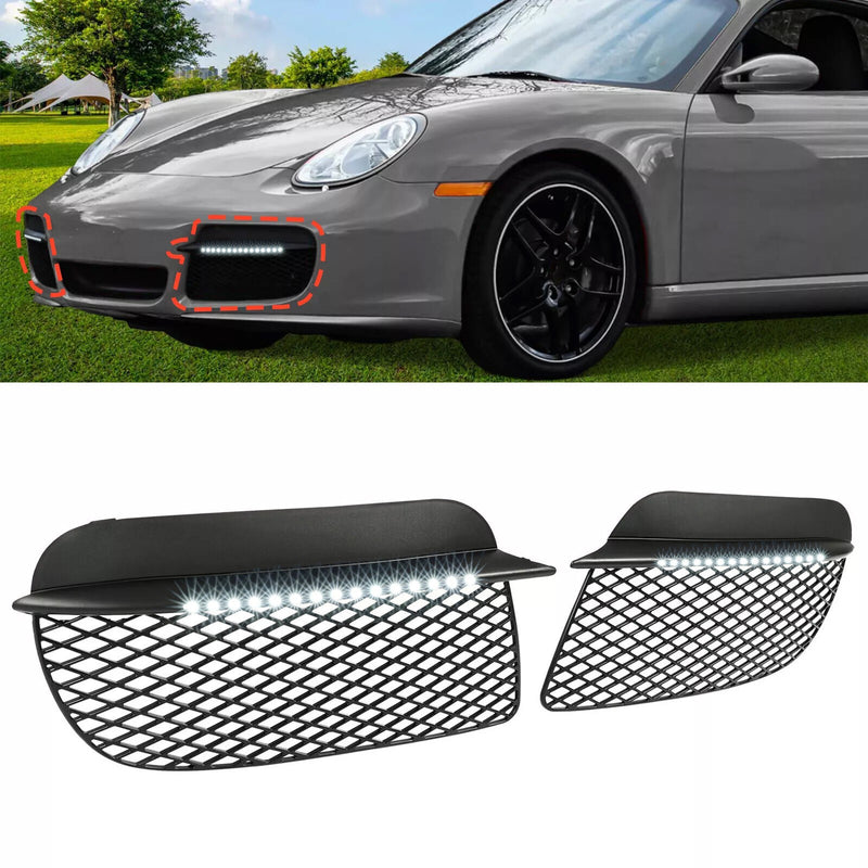 DURAFORCE Fog Lights For Porsche Cayman 2006 2007 2008 Spars with Radiator Guards LED