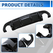 DURAFORCE Fits 2014-17 Infiniti Q50 Gloss Black Rear Diffuser Bumper Lip Spoiler Splitter