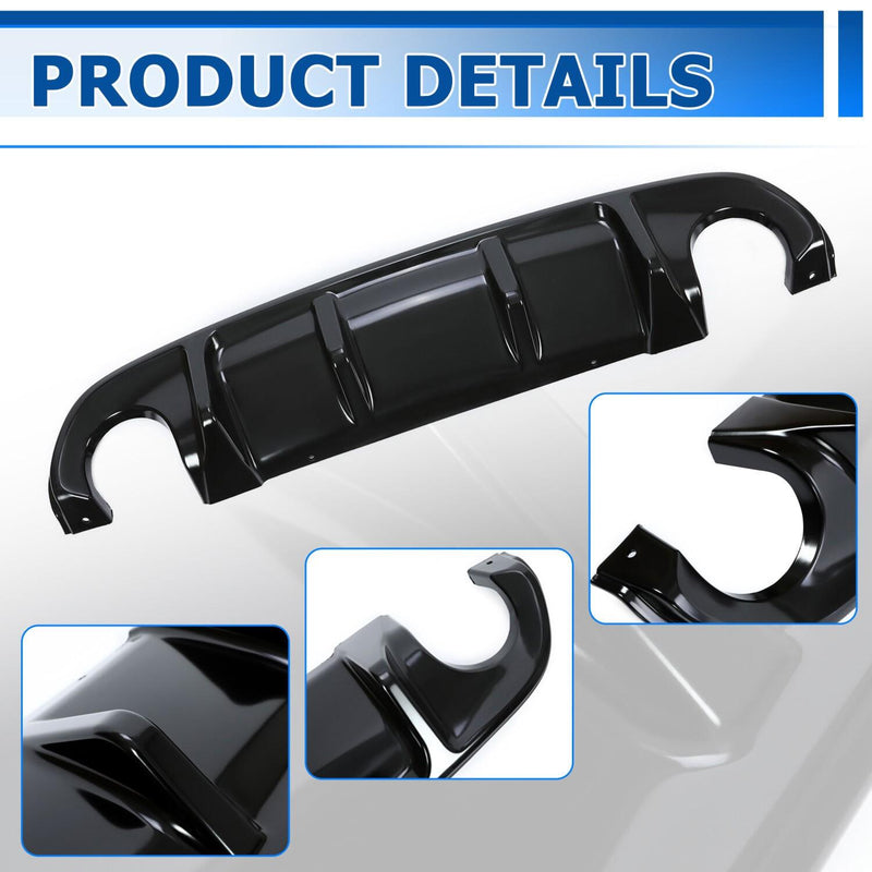 DURAFORCE Fits 2014-17 Infiniti Q50 Gloss Black Rear Diffuser Bumper Lip Spoiler Splitter