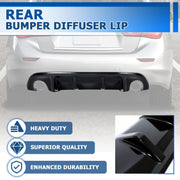 DURAFORCE Fits 2014-17 Infiniti Q50 Gloss Black Rear Diffuser Bumper Lip Spoiler Splitter