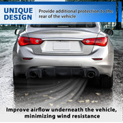 DURAFORCE Fits 2014-17 Infiniti Q50 Gloss Black Rear Diffuser Bumper Lip Spoiler Splitter