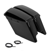 DURAFORCE Vivid Black Stretched Extended Hard Saddlebags For 14-24 Harley Road King Glide