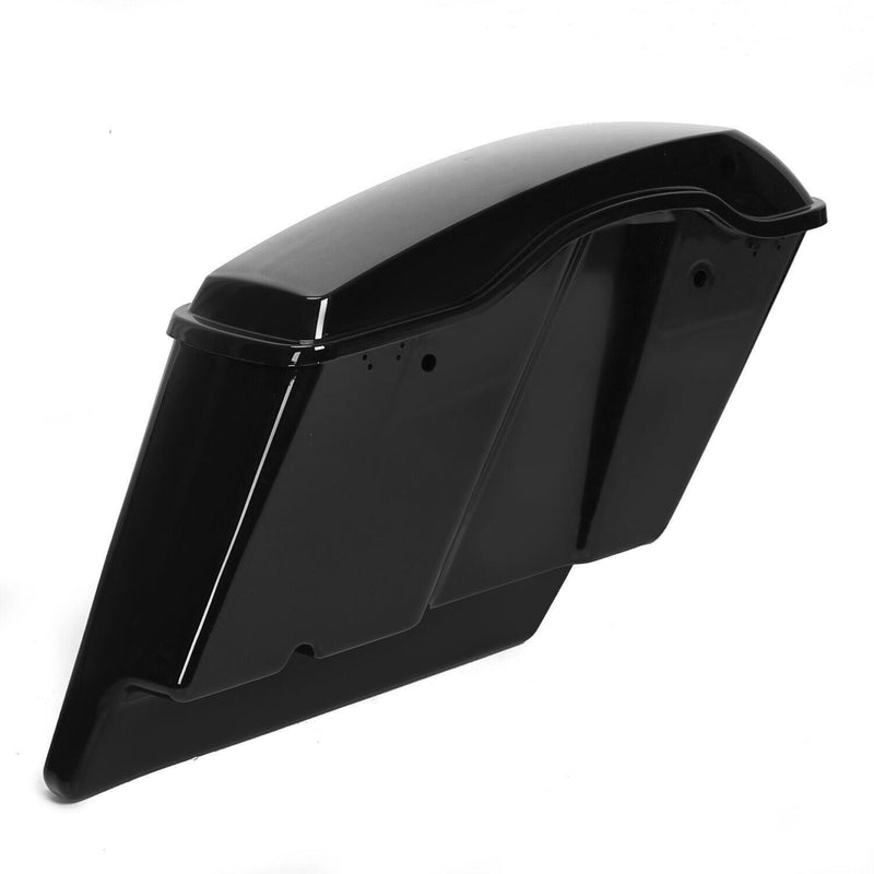 DURAFORCE Vivid Black Stretched Extended Hard Saddlebags For 14-24 Harley Road King Glide
