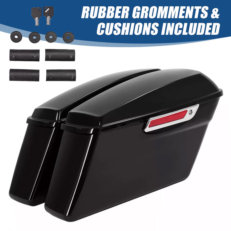 DURAFORCE Black Saddlebag Saddle Bags For Harley Davidson Touring Road Street Glide 14-24