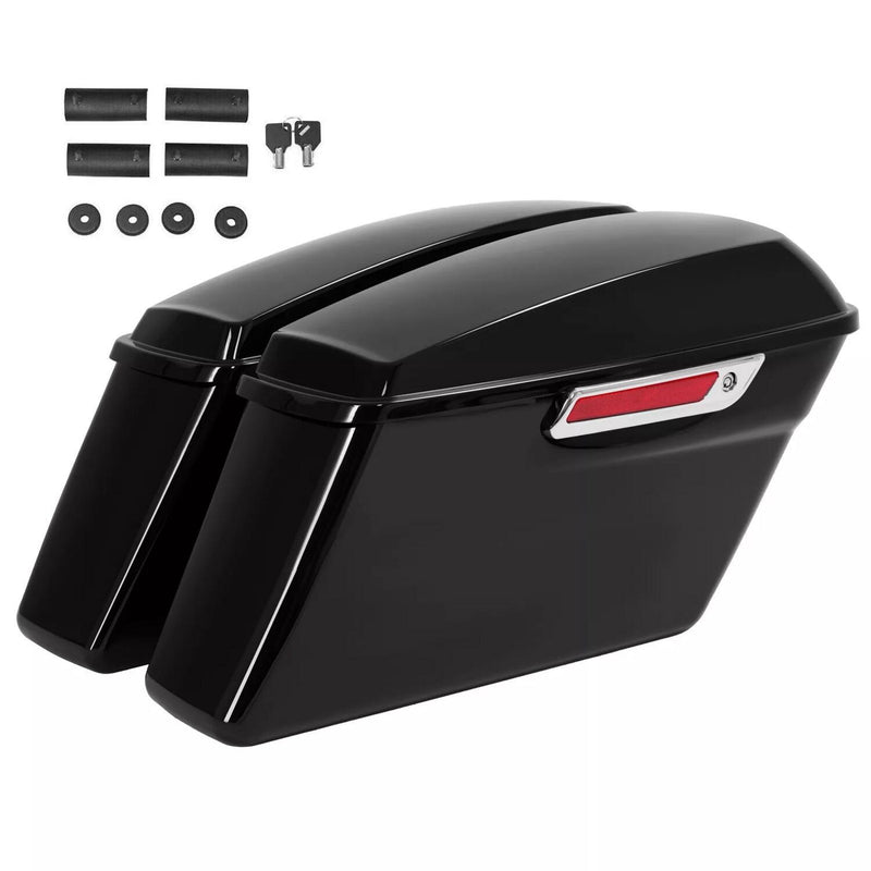 DURAFORCE Black Saddlebag Saddle Bags For Harley Davidson Touring Road Street Glide 14-24