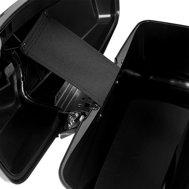 DURAFORCE Black Saddlebag Saddle Bags For Harley Davidson Touring Road Street Glide 14-24