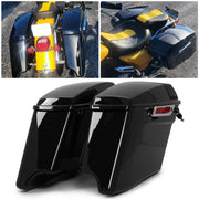 DURAFORCE For 93-13 Harley Touring CVO 4" Stretched Hard Saddlebags with 5x7 Speaker Lids