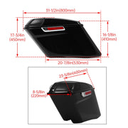 DURAFORCE For 93-13 Harley Touring CVO 4" Stretched Hard Saddlebags with 5x7 Speaker Lids