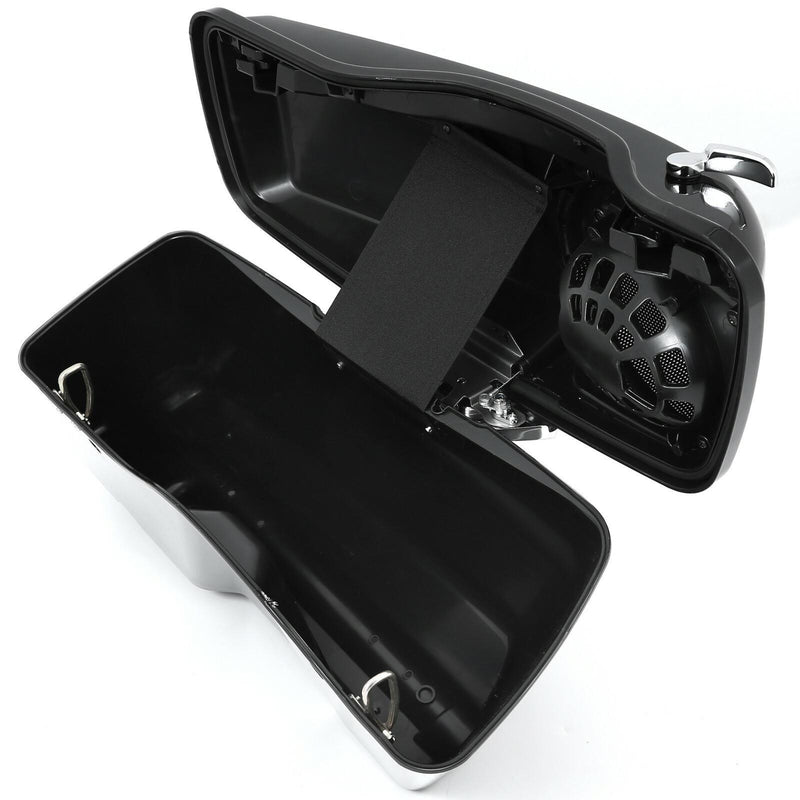 DURAFORCE For 93-13 Harley Touring CVO 4" Stretched Hard Saddlebags with 5x7 Speaker Lids