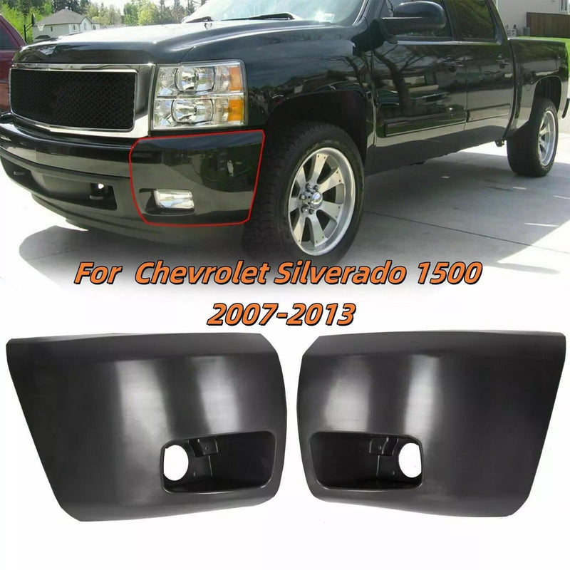 DURAFORCE Bumper End Caps For 07-13 Chevrolet Silverado 1500 Set of 2 Front Primed