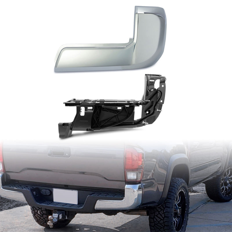 DURAFORCE For Toyota Tacoma 16-23 Rear Right Bumper End Cap+Outer Extension Insert Bracket