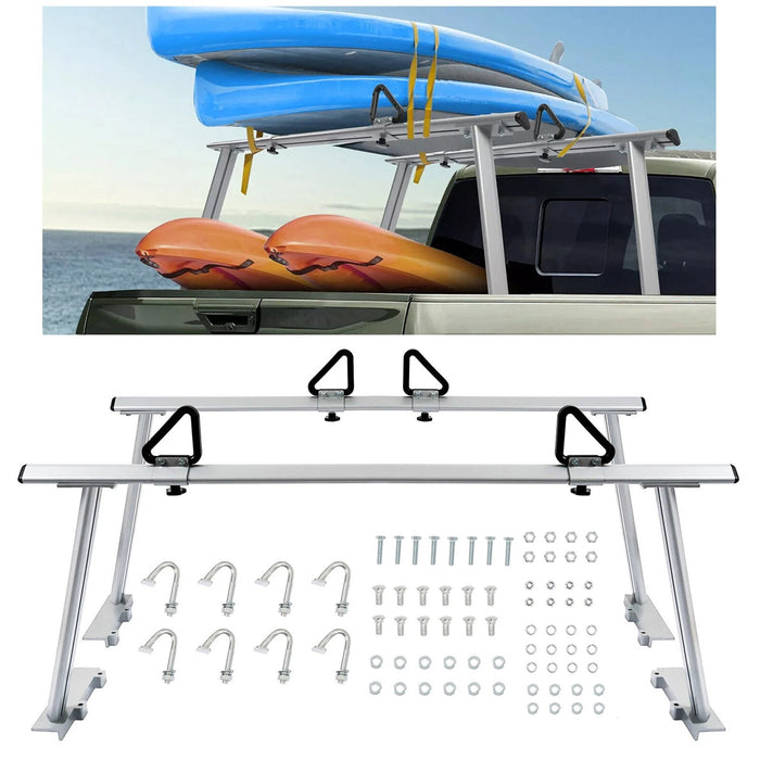 DURAFORCE 1000LBS Pickup Truck Bed Ladder Rack Adjustable Handles Kayak Truck Bed Rack