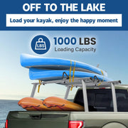 DURAFORCE 1000LBS Pickup Truck Bed Ladder Rack Adjustable Handles Kayak Truck Bed Rack
