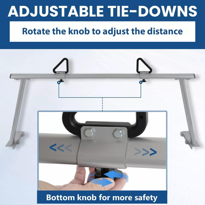 DURAFORCE 1000LBS Pickup Truck Bed Ladder Rack Adjustable Handles Kayak Truck Bed Rack