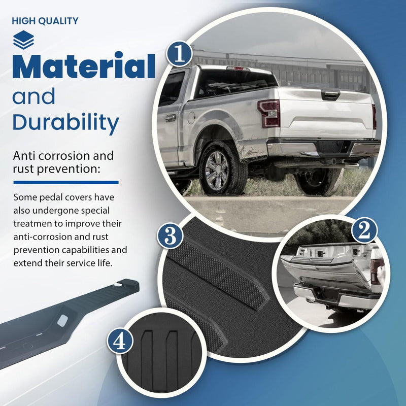 DURAFORCE Rear Bumper Top Step Pad Cover w/o Tow and Park Aid Fit For Ford F-150 2015-2020
