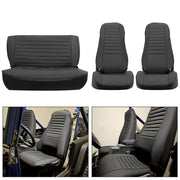 DURAFORCE For Jeep Wrangler YJ 87-95 / CJ7 CJ8 76-86 NEW Black Front & Rear Seat Cover SET