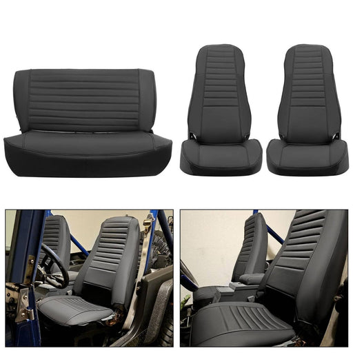 DURAFORCE For Jeep Wrangler YJ 87-95 / CJ7 CJ8 76-86 NEW Black Front & Rear Seat Cover SET